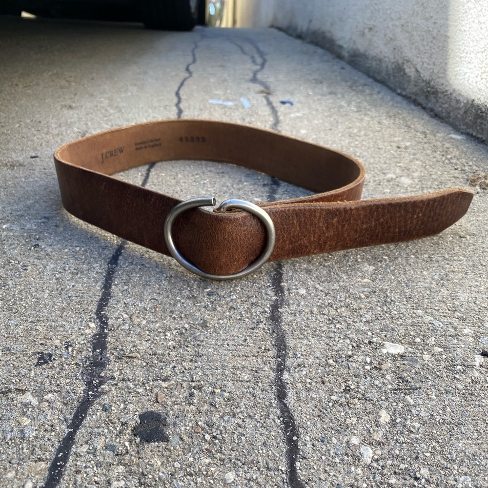 J.Crew western rustic belt cognac leather